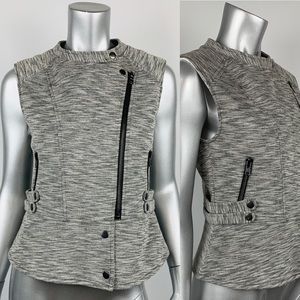 Cartonnier Moto Vest S Marled Gray Full Zip Jacket